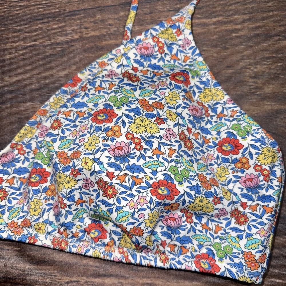 J Crew Women's Bikini Swim Top Size Medium Floral - Picture 2 of 6
